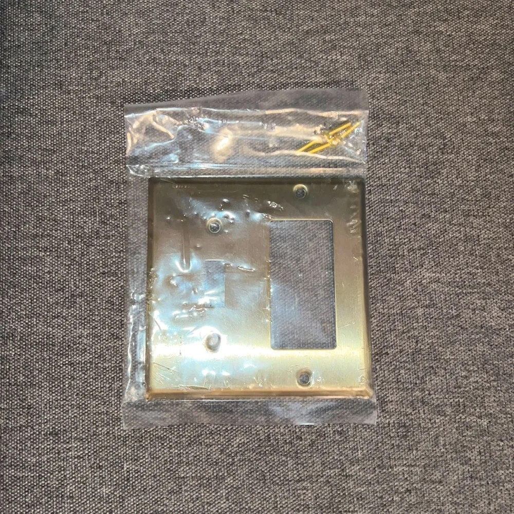 Restoration Hardware Muted Gold Brass Switch Faceplate NWT.